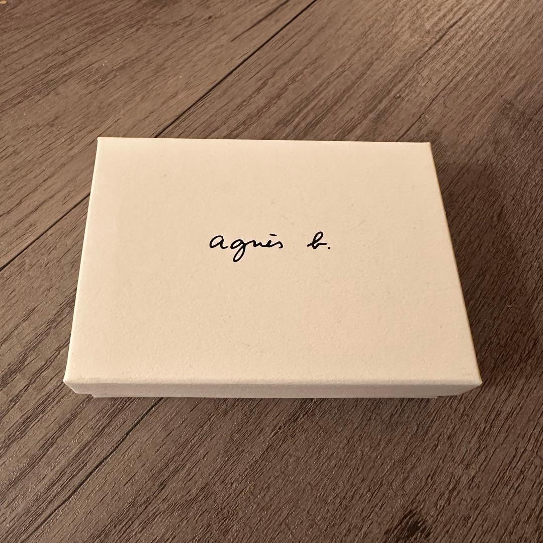 agnis b. ベージュ 名刺入れ オリジナルボックス付き