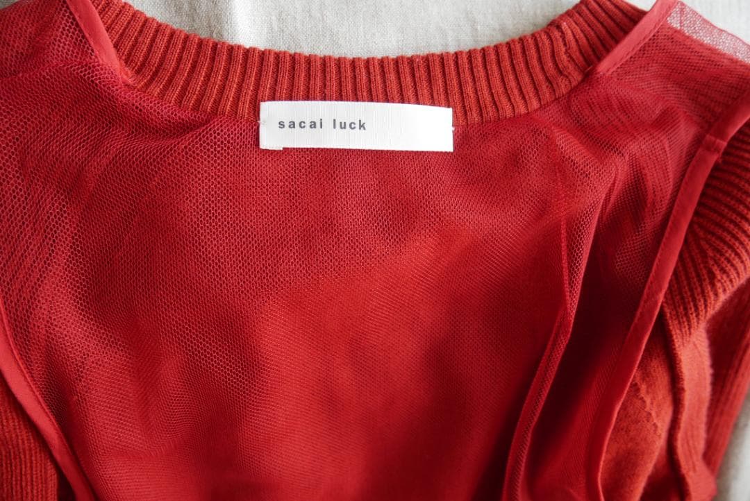 sacai luck ドッキングワンピース　セーター＋レーススカート