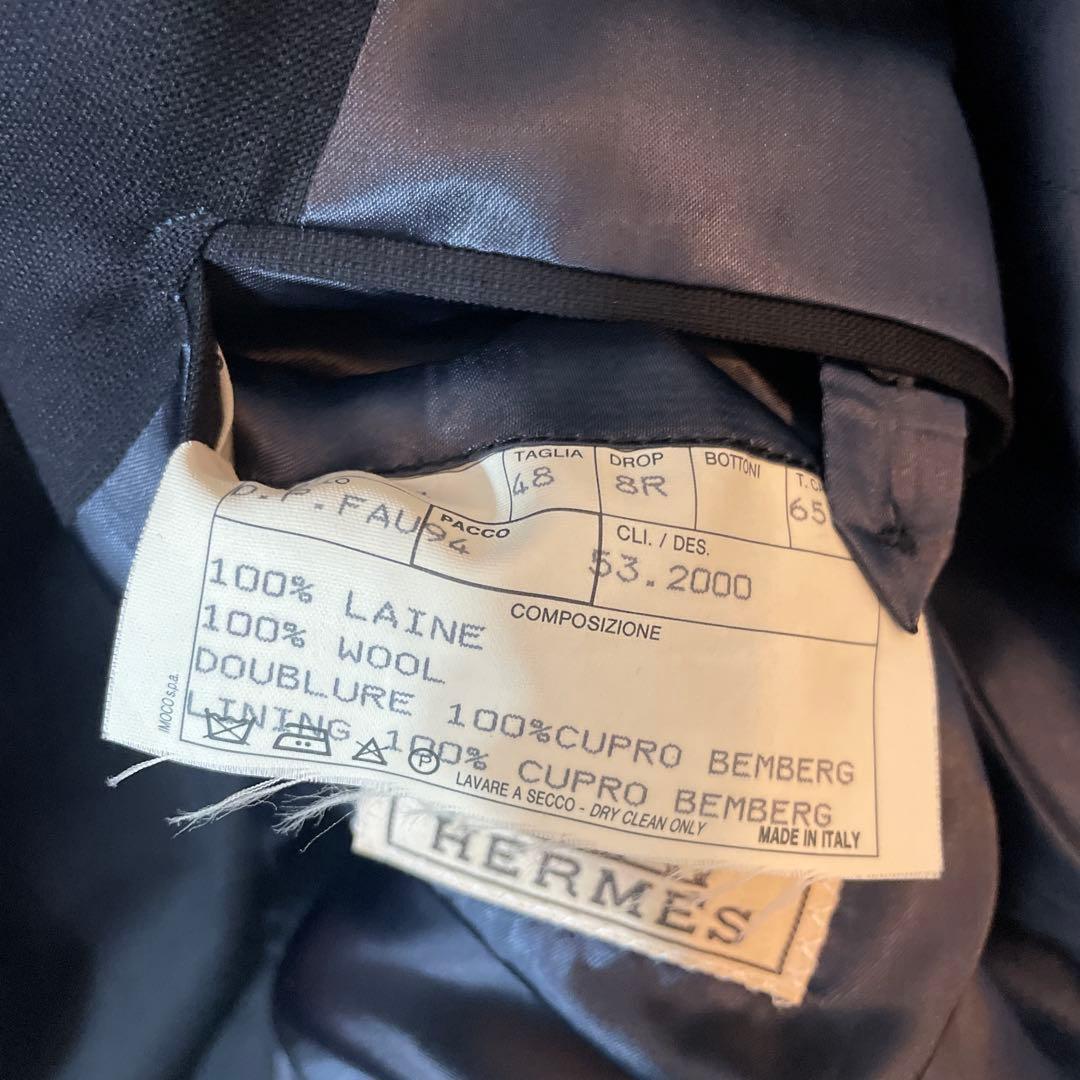HERMESネイビー ダブルブレストジャケット