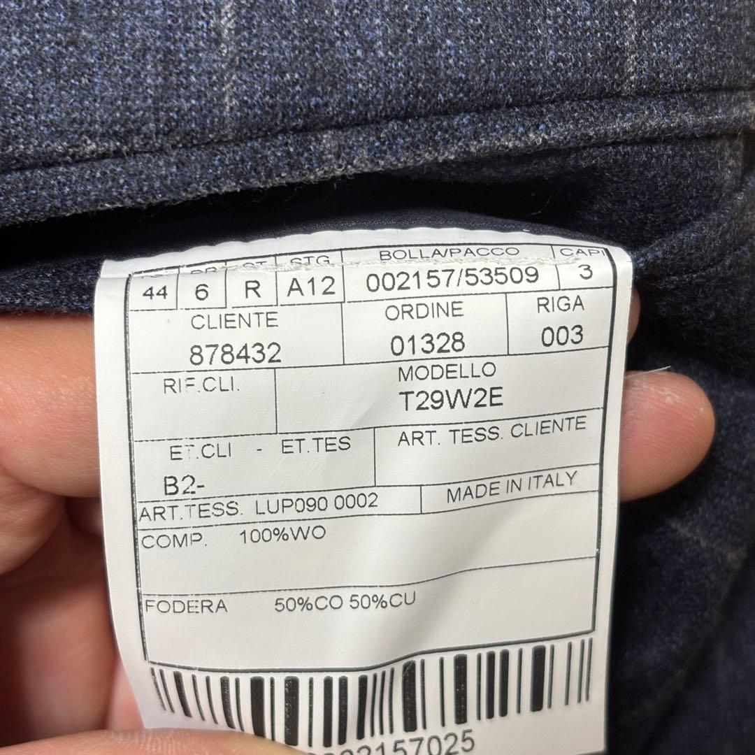 美品　BOGLIOLI ダークブルー チェック柄 スーツ