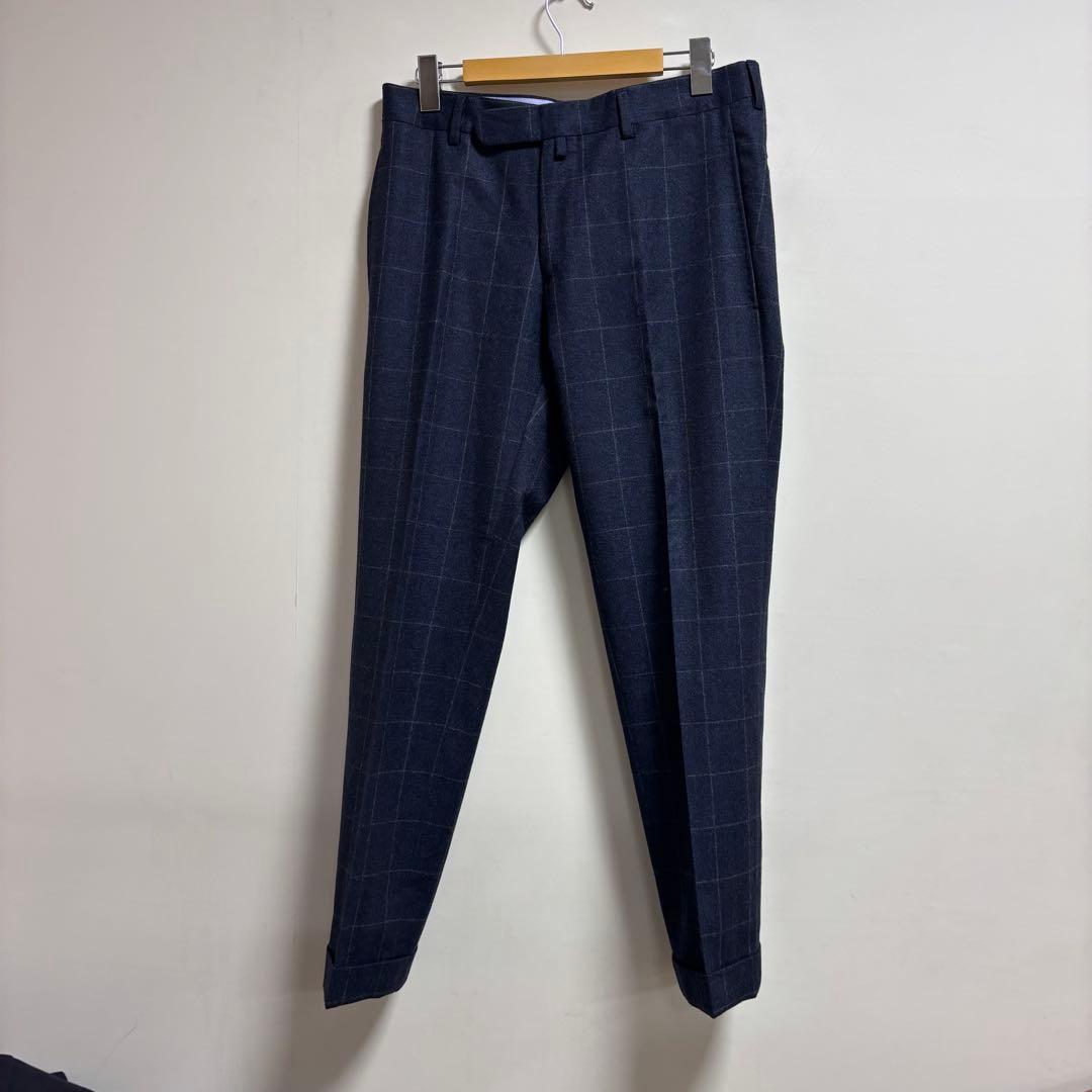 美品　BOGLIOLI ダークブルー チェック柄 スーツ