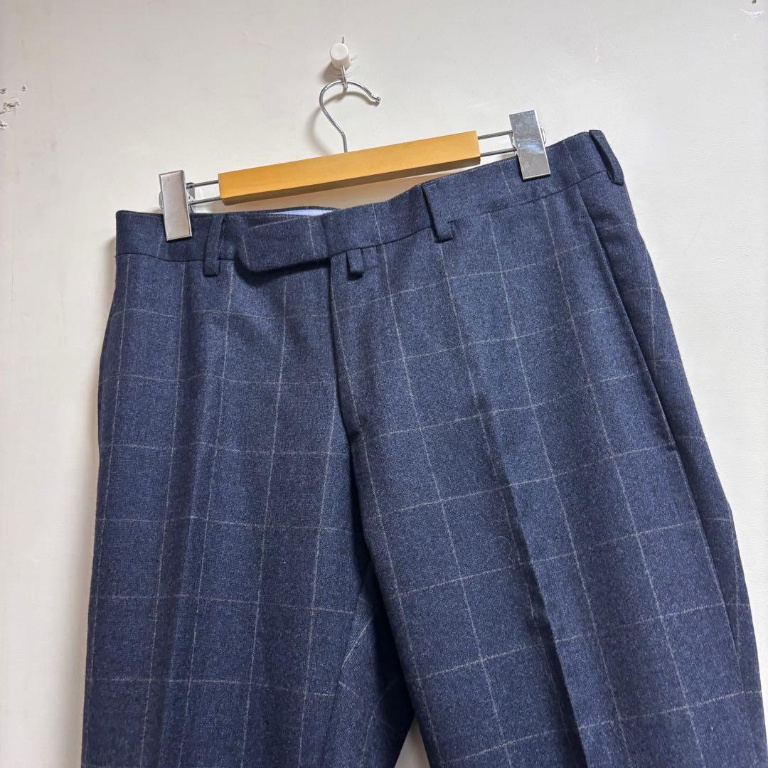 美品　BOGLIOLI ダークブルー チェック柄 スーツ