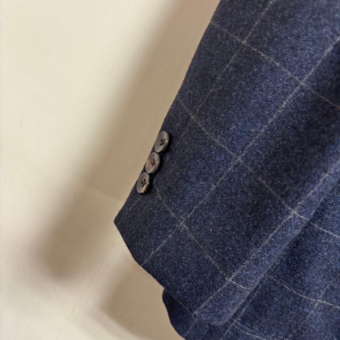 美品　BOGLIOLI ダークブルー チェック柄 スーツ