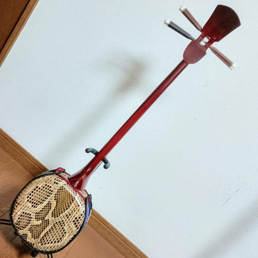 美品　三線／沖縄三線　本蛇皮張り