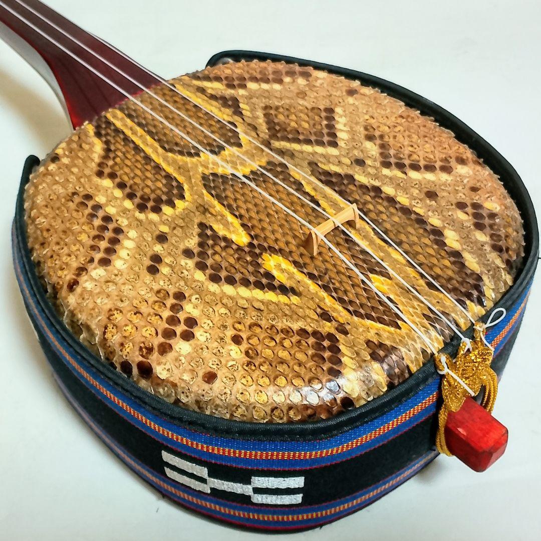 美品　三線／沖縄三線　本蛇皮張り