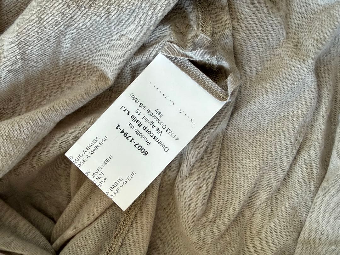 Rick Owens ロングTシャツ PEARL M 伊製
