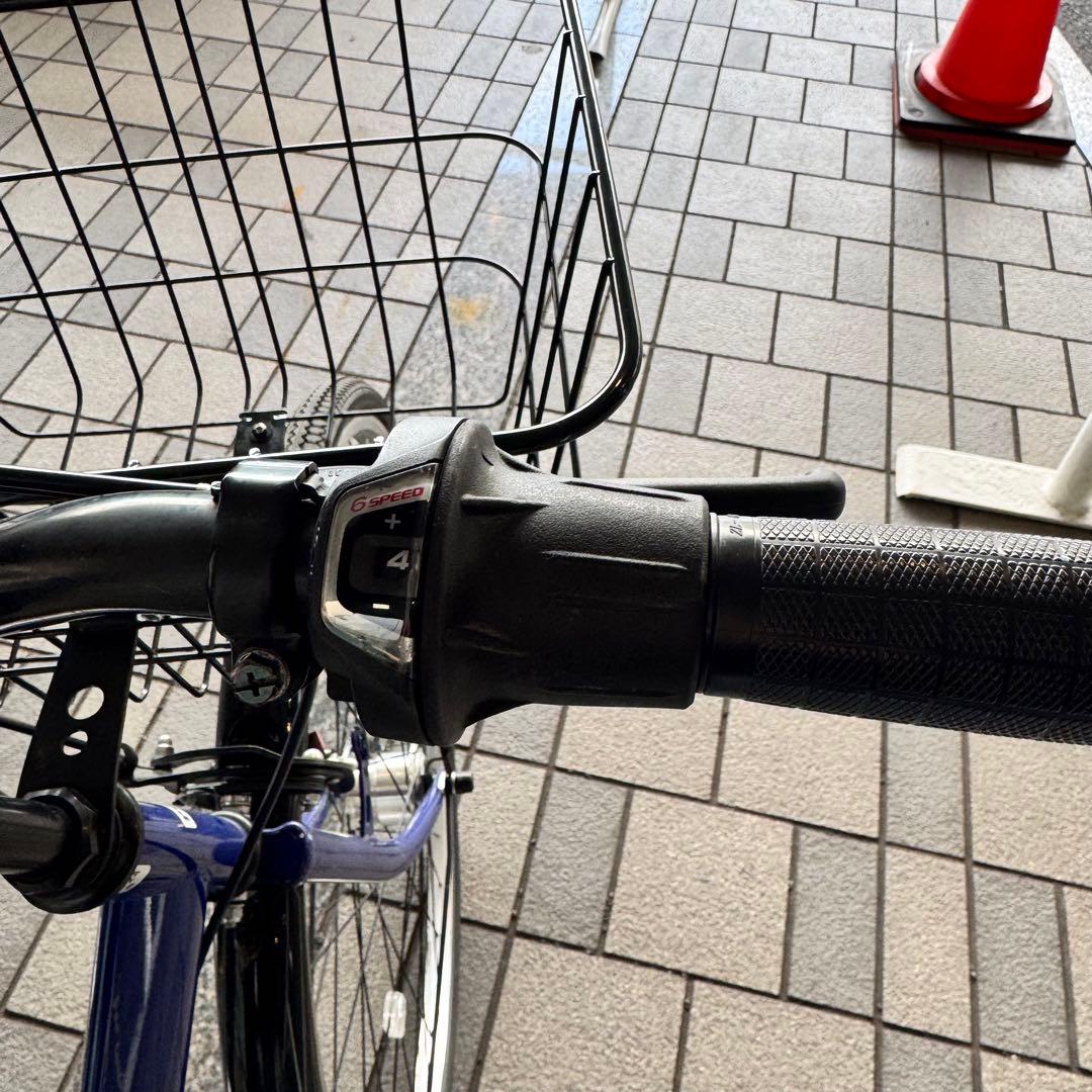本日13時まで！27インチ シティサイクル 青 6段階ギア 自動照明 北九州市
