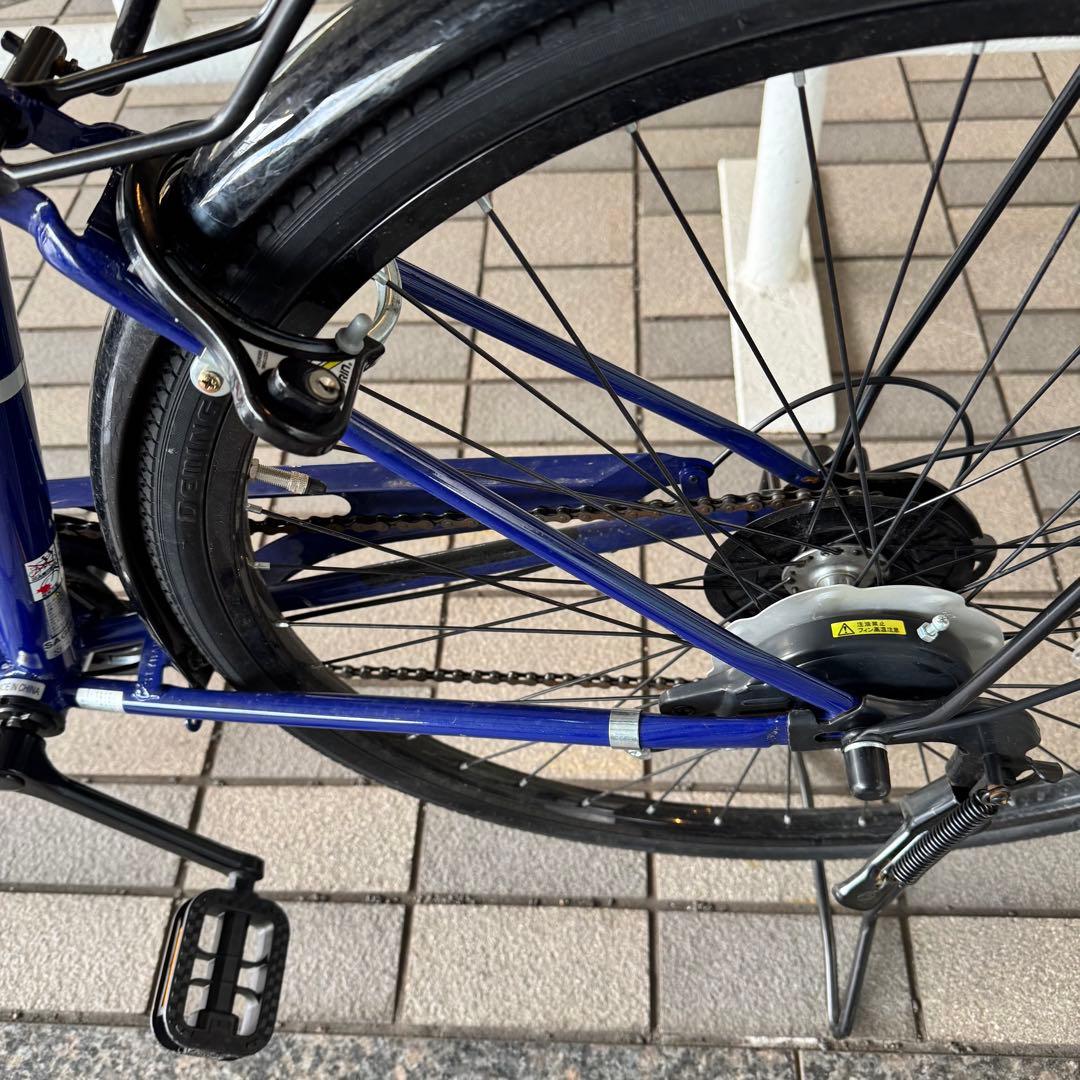 本日13時まで！27インチ シティサイクル 青 6段階ギア 自動照明 北九州市