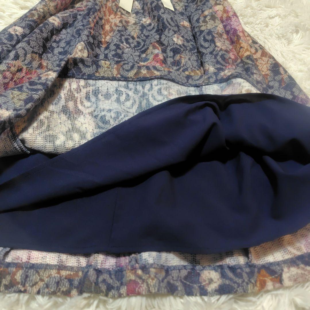 【美品♡希少46】ローズティアラジュエル　ニードルパンチレースワンピース　フレア
