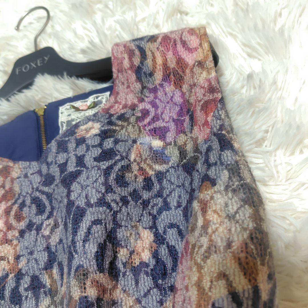 【美品♡希少46】ローズティアラジュエル　ニードルパンチレースワンピース　フレア