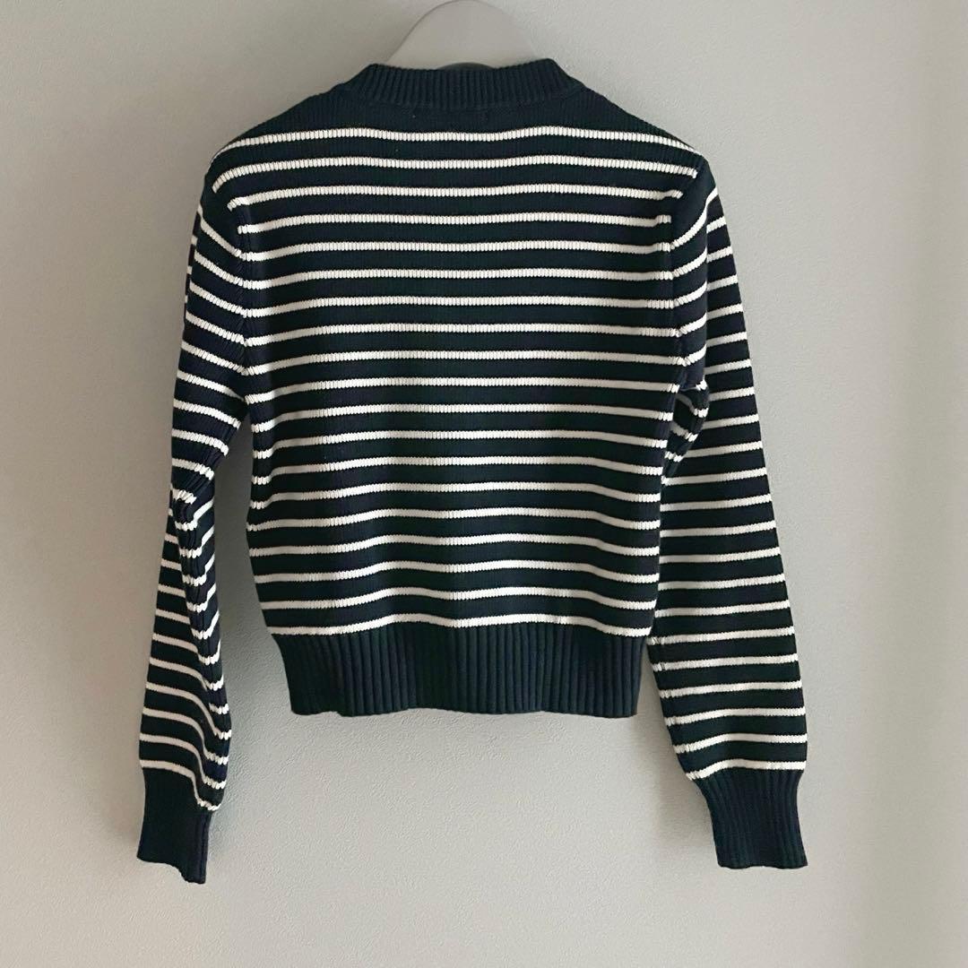 專用 AMIPARIS青と白のストライプカーディガン