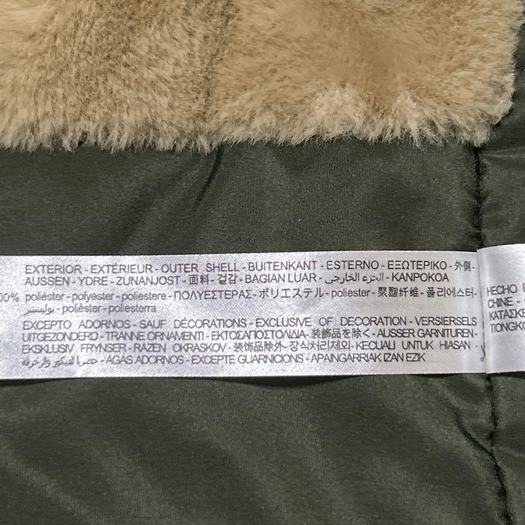 【ザラ】ZARA ダークグリーン フード付きモッズコート L