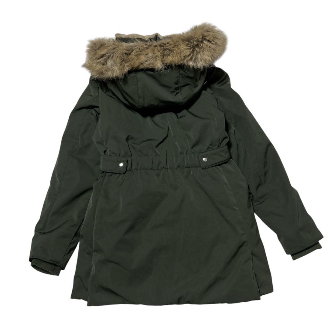 【ザラ】ZARA ダークグリーン フード付きモッズコート L