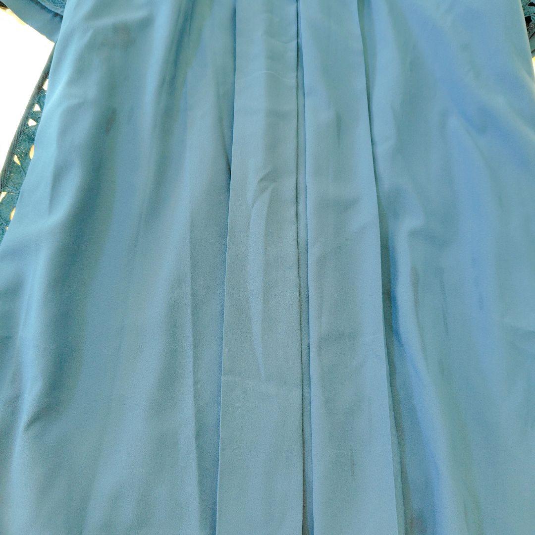 美品　ADORE　レースワンピース ターコイズブルー プリーツ オケージョン