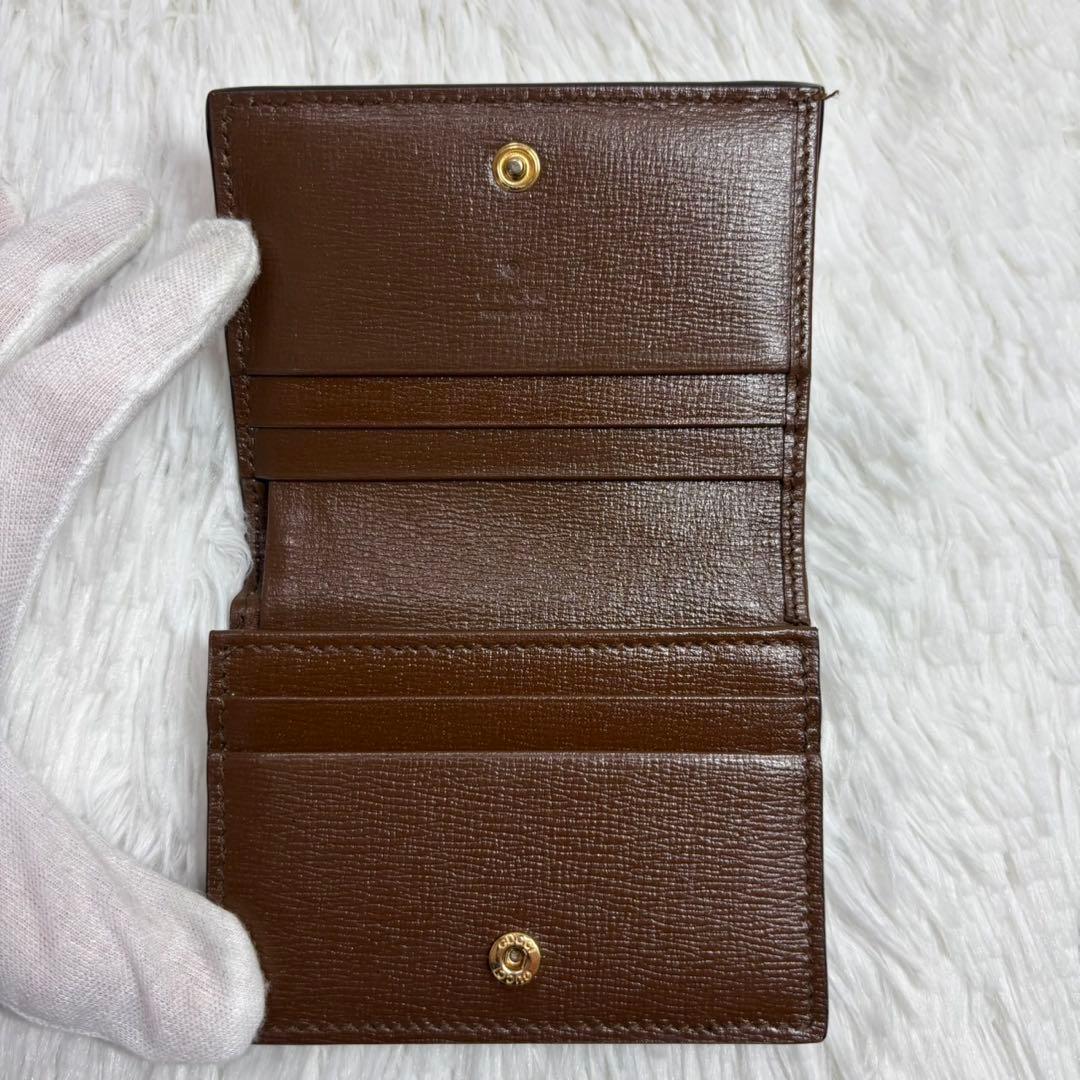 ✨美品✨ グッチ 二つ折り財布 GGスプリーム ハート ロゴ 型押し ベージュ