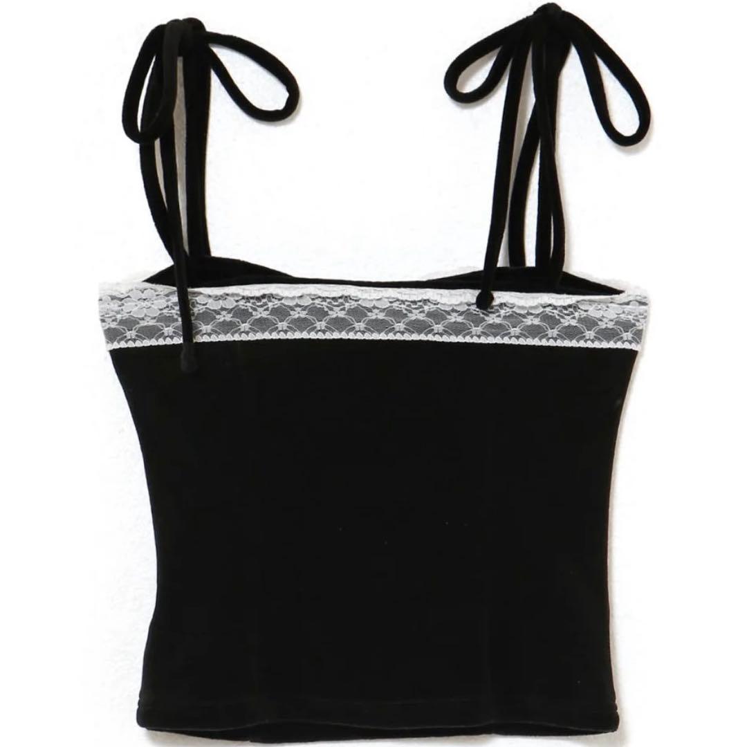 トップス andmary Jemma ribbon camisole black