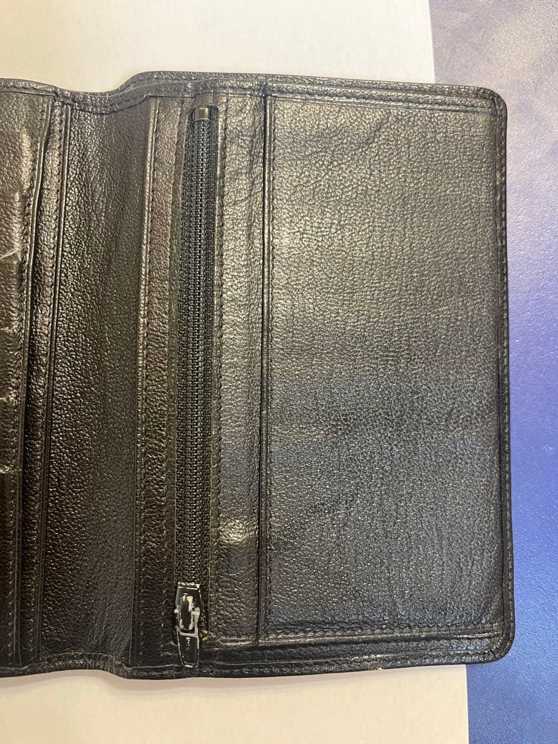 CHANEL 黒 レザー パスポートケース　財布