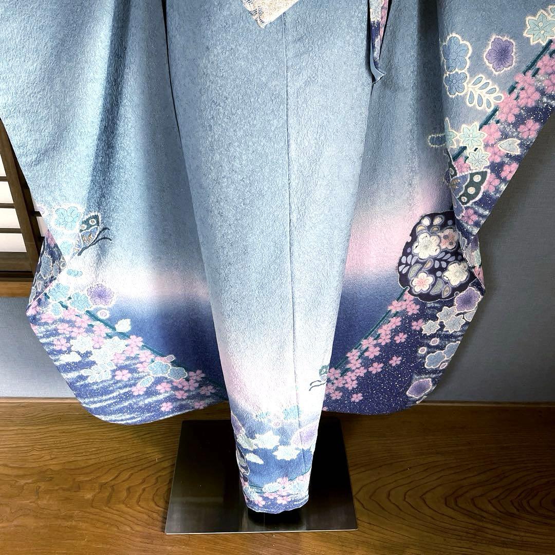 振袖フルセット　高身長　辻ヶ花柄　手描き友禅　成人式振袖　振袖　裄丈70