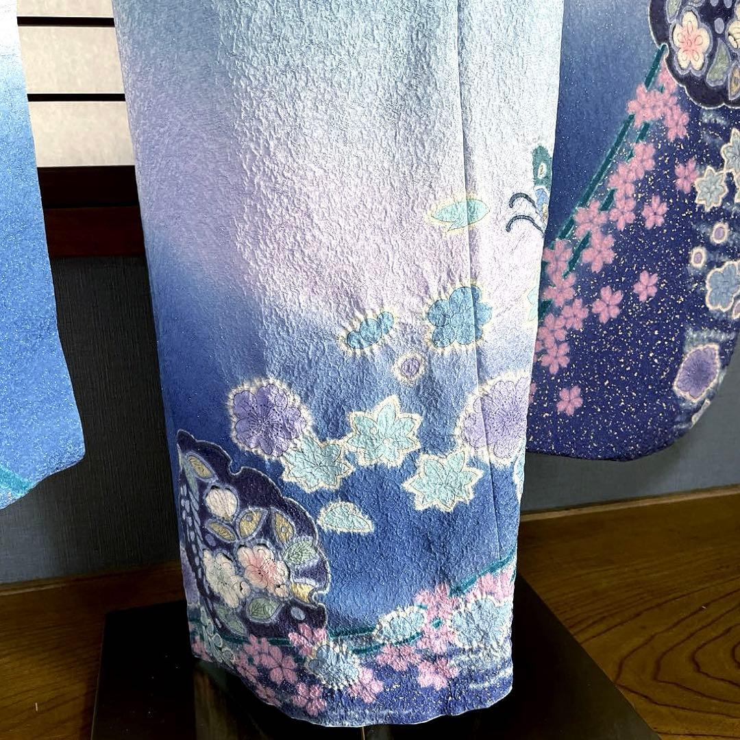 振袖フルセット　高身長　辻ヶ花柄　手描き友禅　成人式振袖　振袖　裄丈70