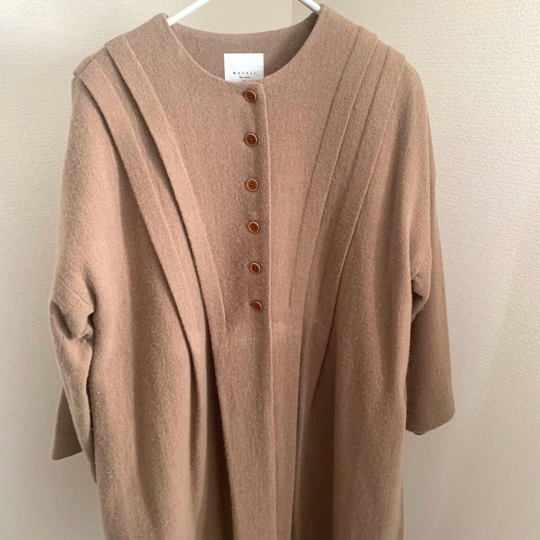 MAGALI(マガリ)＊メランジウールノーカラータックコート