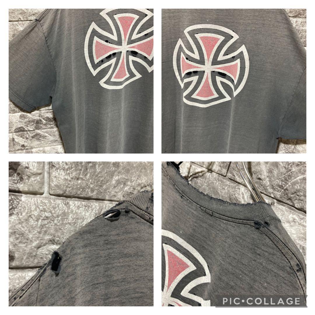 INDEPENDENT Tシャツ インディペンデント 超鬼ボロ 超鬼フェード