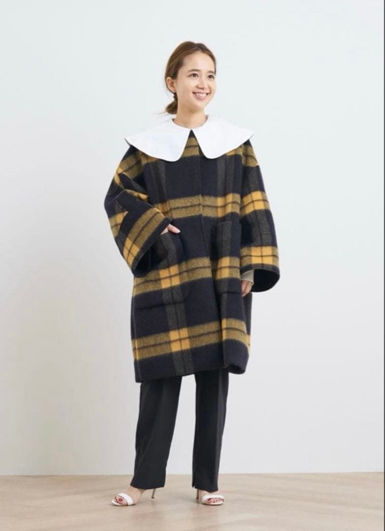 yori シャギーチェックコート