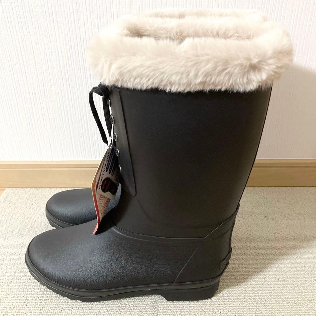 【タグ付き】MOONSTAR　ムーンスター　レインブーツ　ボア　雨　雪　25cm