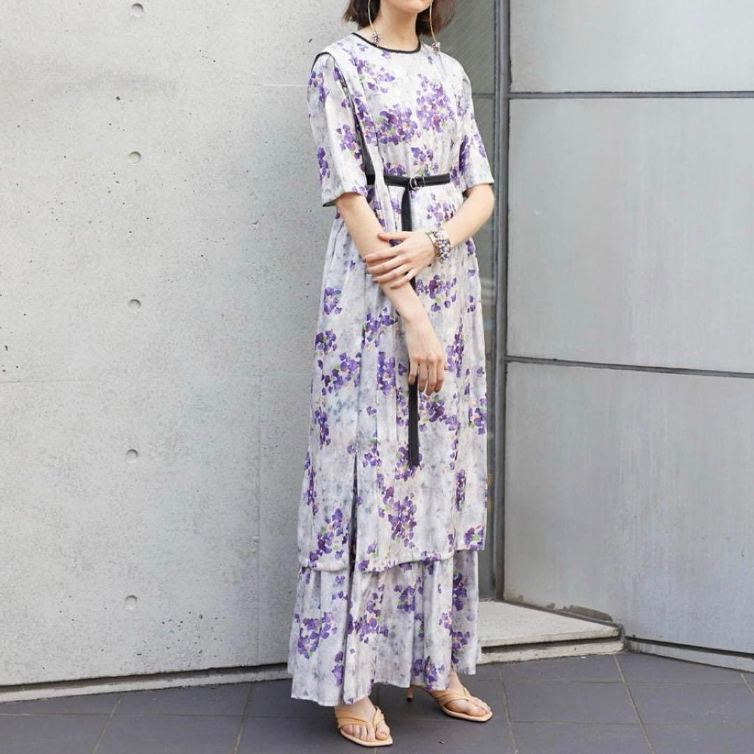 美品 MURRAL 2020SS ロングスカート キュプラ フラワー プリント