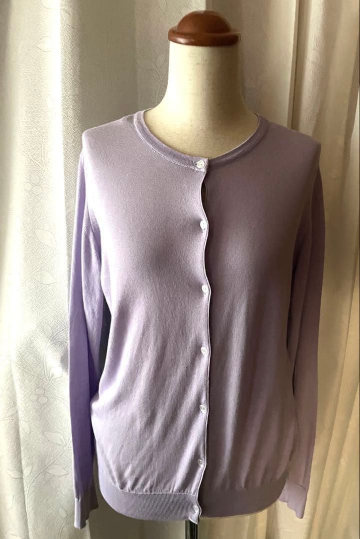 ジョンスメドレーJOHN SMEDLEY ラベンダー長袖カーディガン