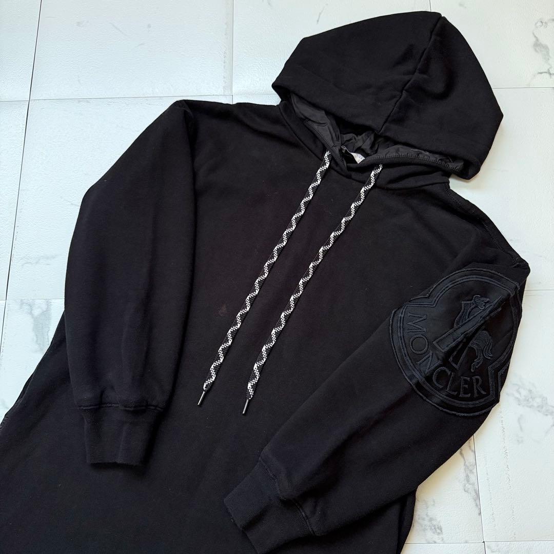 モンクレール　ロゴ スウェットロング ワンピース ブラック XS （M相当）