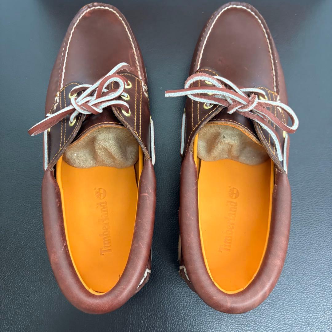 定番 Timberland 3 eye モカシン レザーシューズ 27cm