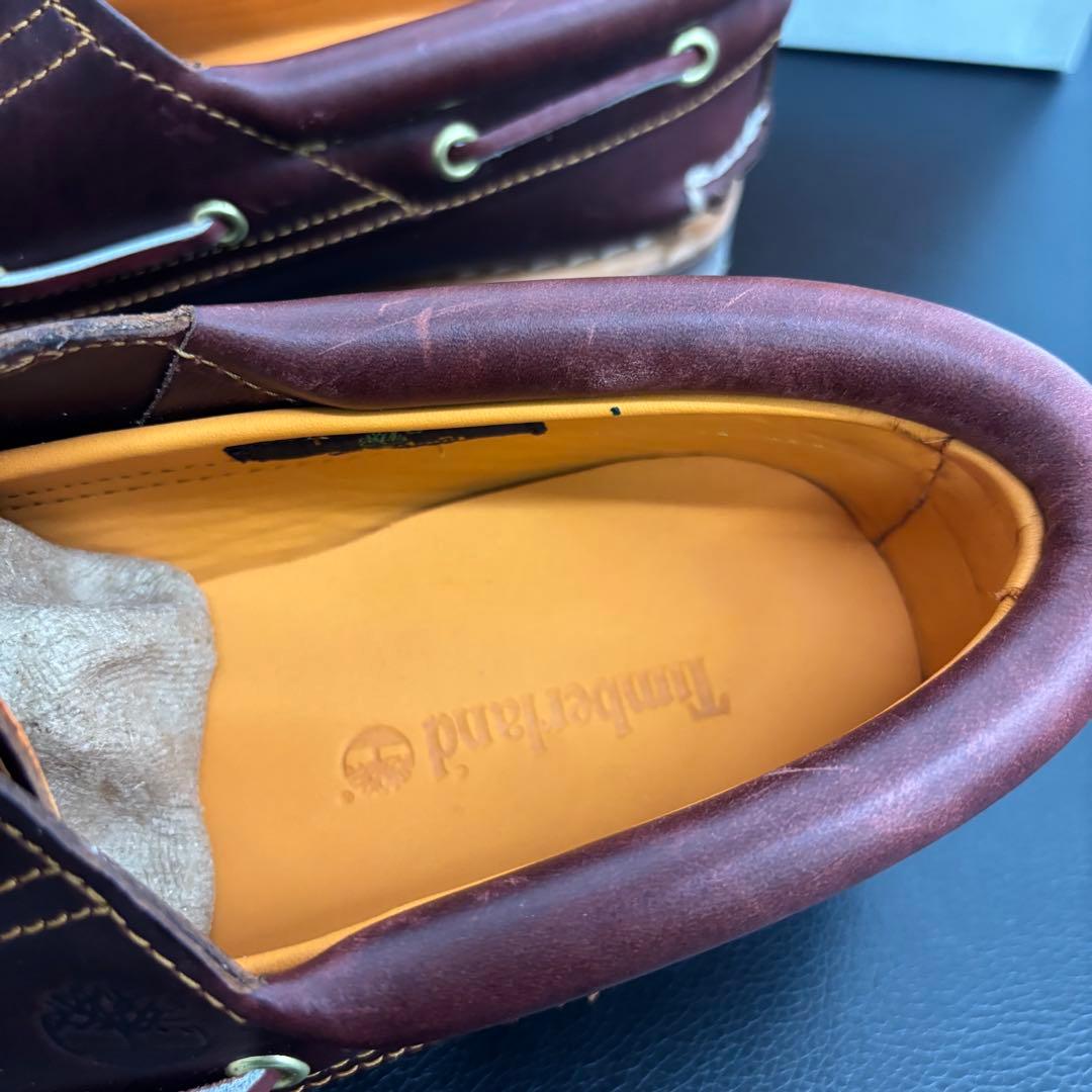 定番 Timberland 3 eye モカシン レザーシューズ 27cm