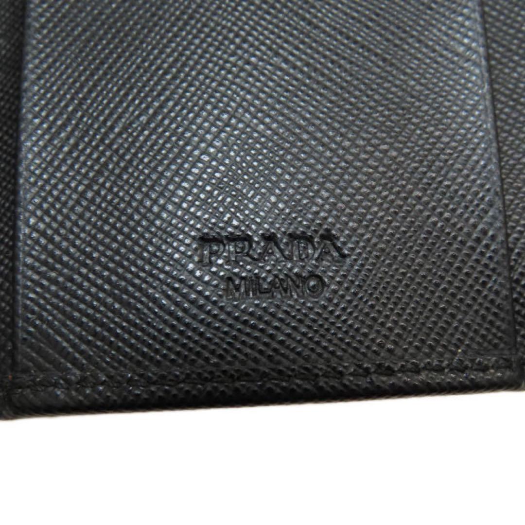 PRADA ミラノ ブラック レザー キーケース