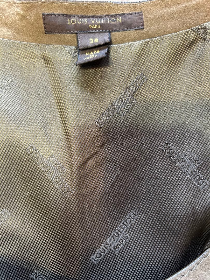 LOUIS VUITTON スエード ノースリーブワンピース 36