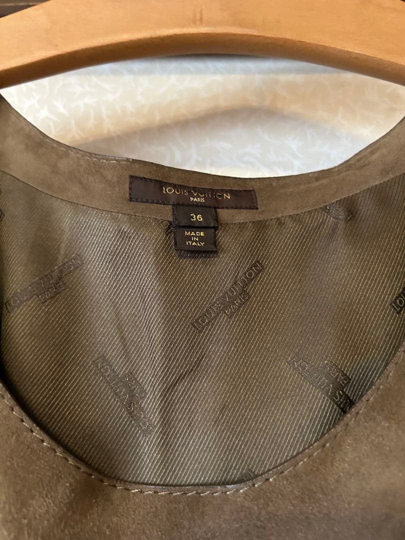 LOUIS VUITTON スエード ノースリーブワンピース 36