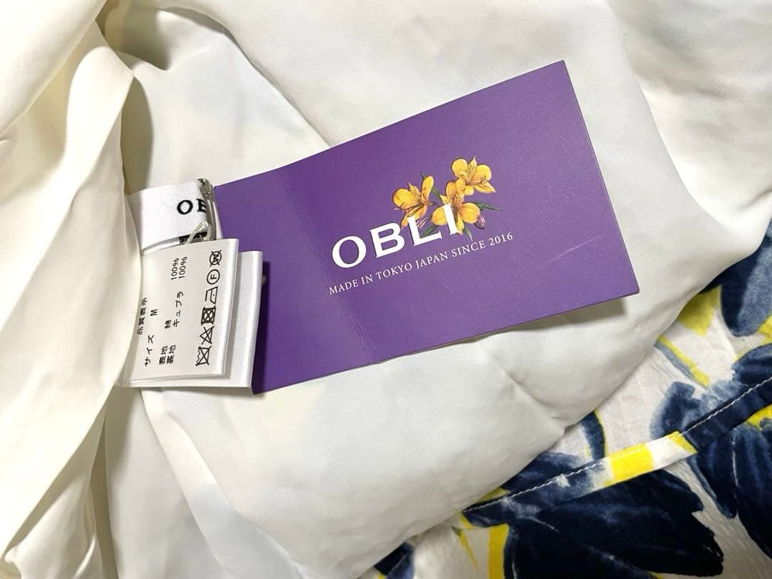 あいあい新品未使用OBLI サッカープリントフラワーロングスカート
