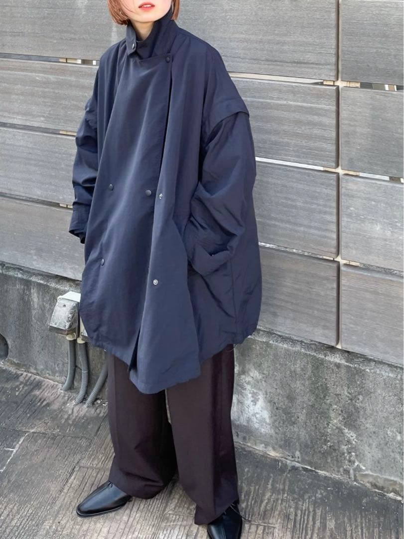 ◼︎かこ◼︎美品◼︎KBF / ステンカラーBIGポンチョ ネイビー