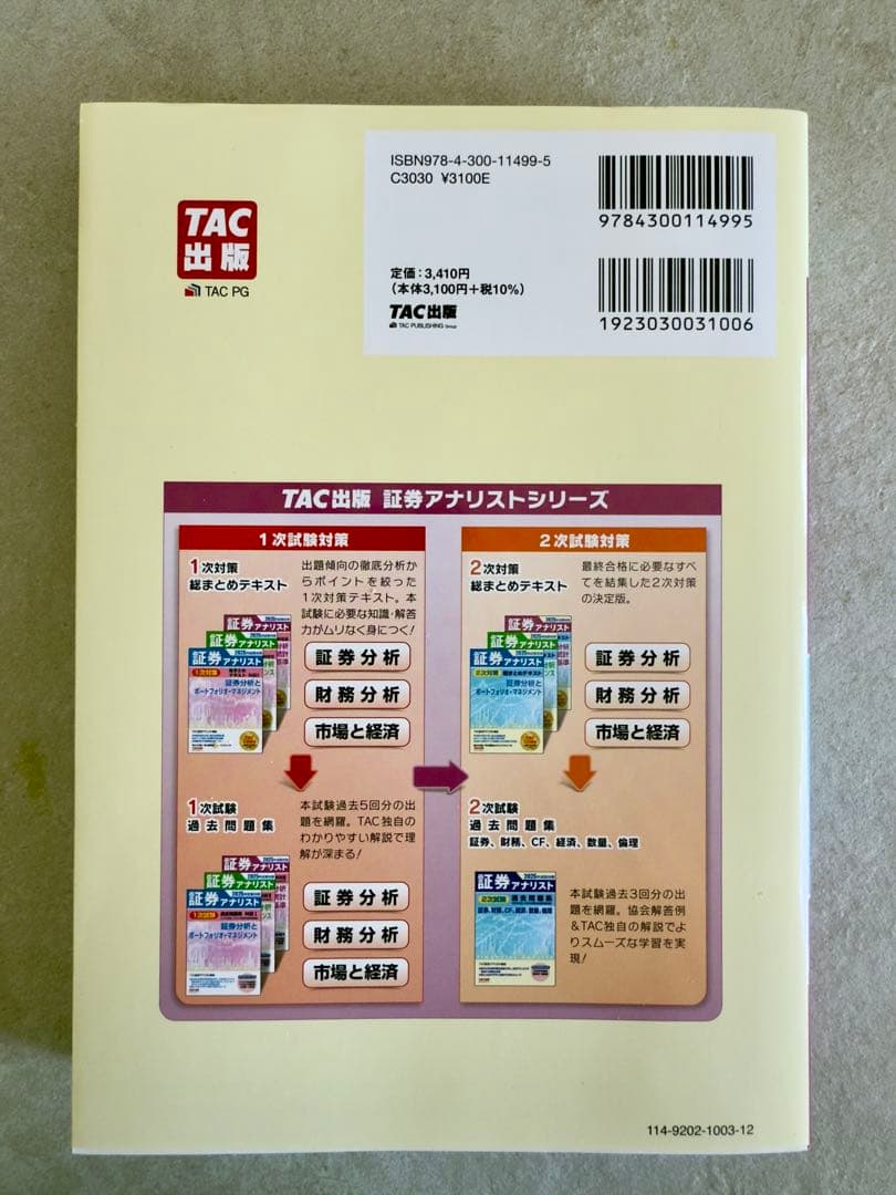 【書き込み無し】証券アナリスト 2025年試験対策 3冊セット