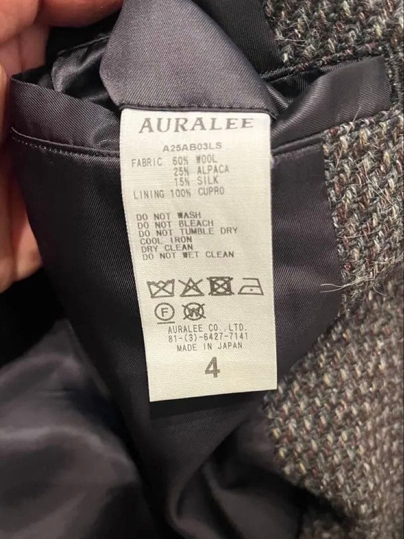 ジャケット・アウター AURALEE ALPACA WOOLSILK TWEED BLOUSON 4