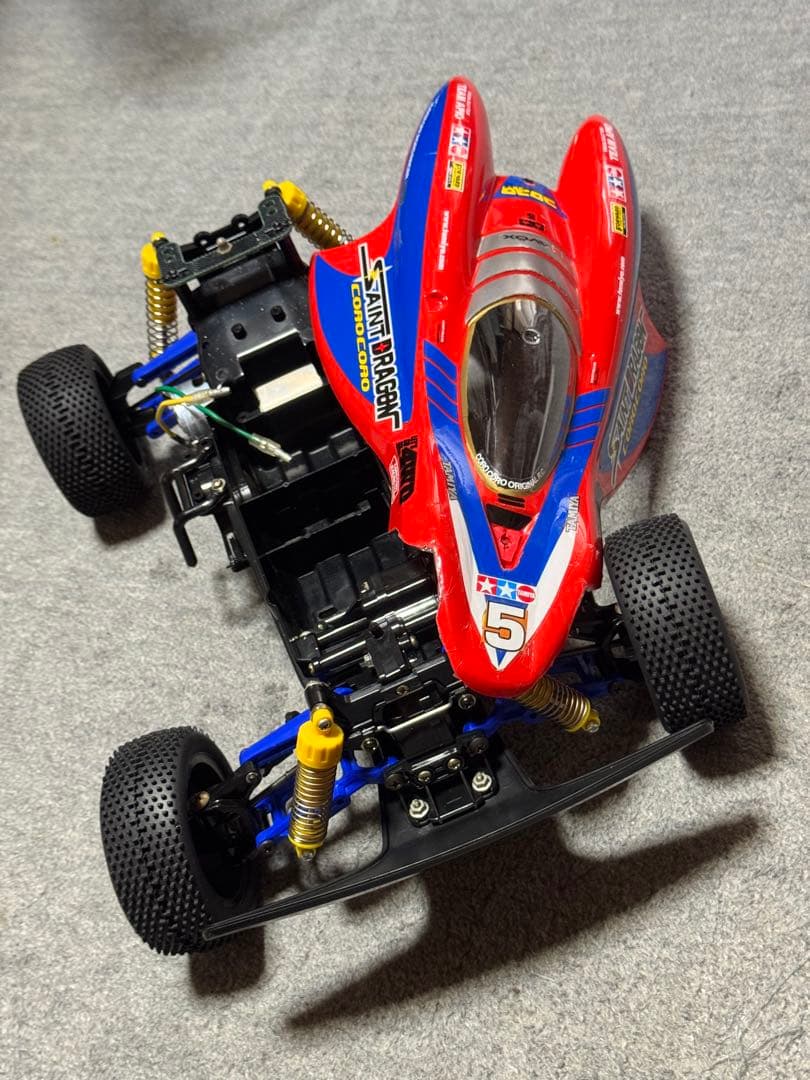 タミヤセイントドラゴン4WDフルベア・新品モーター&新品CVAダンパー他OP付属
