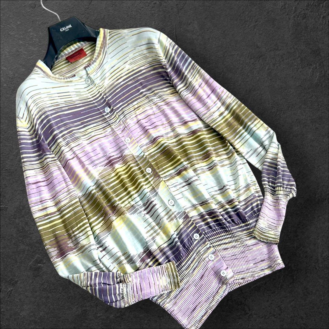 極美❤️ MISSONI 最高級　オレンジタグ シルク　サマーニットカーディガン