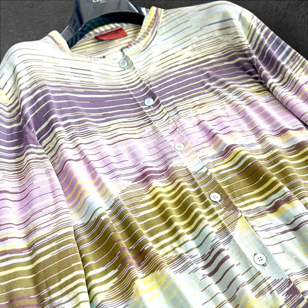 極美❤️ MISSONI 最高級　オレンジタグ シルク　サマーニットカーディガン