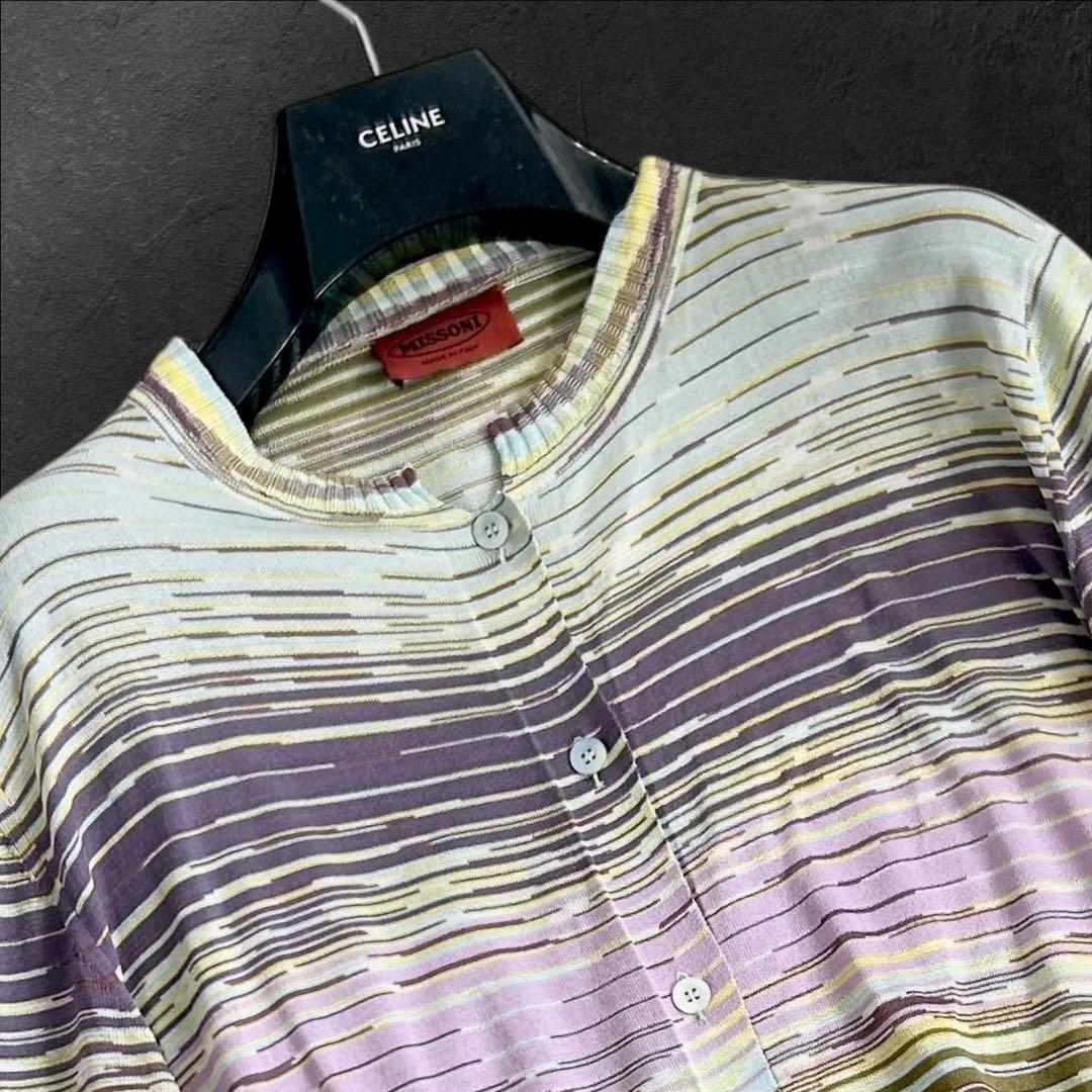 極美❤️ MISSONI 最高級　オレンジタグ シルク　サマーニットカーディガン