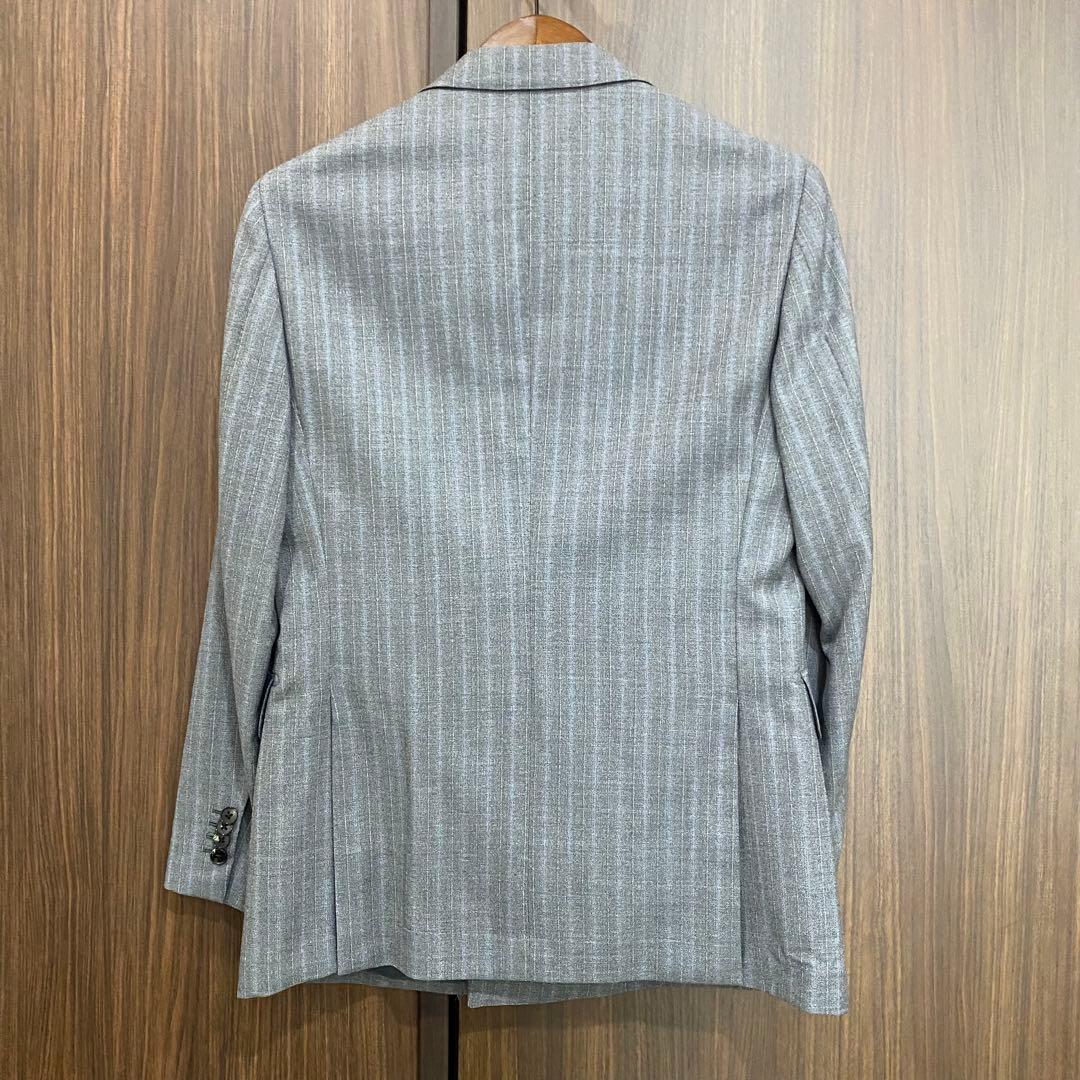 価格6万　スーツカンパニー　REDAダブルスーツ M 本切羽　グレー　ストライプ