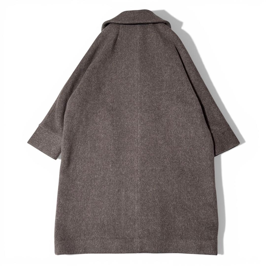 極美品✨️23AW　定価6.8万　ティッカ　ラムウール　テントコート　モカ