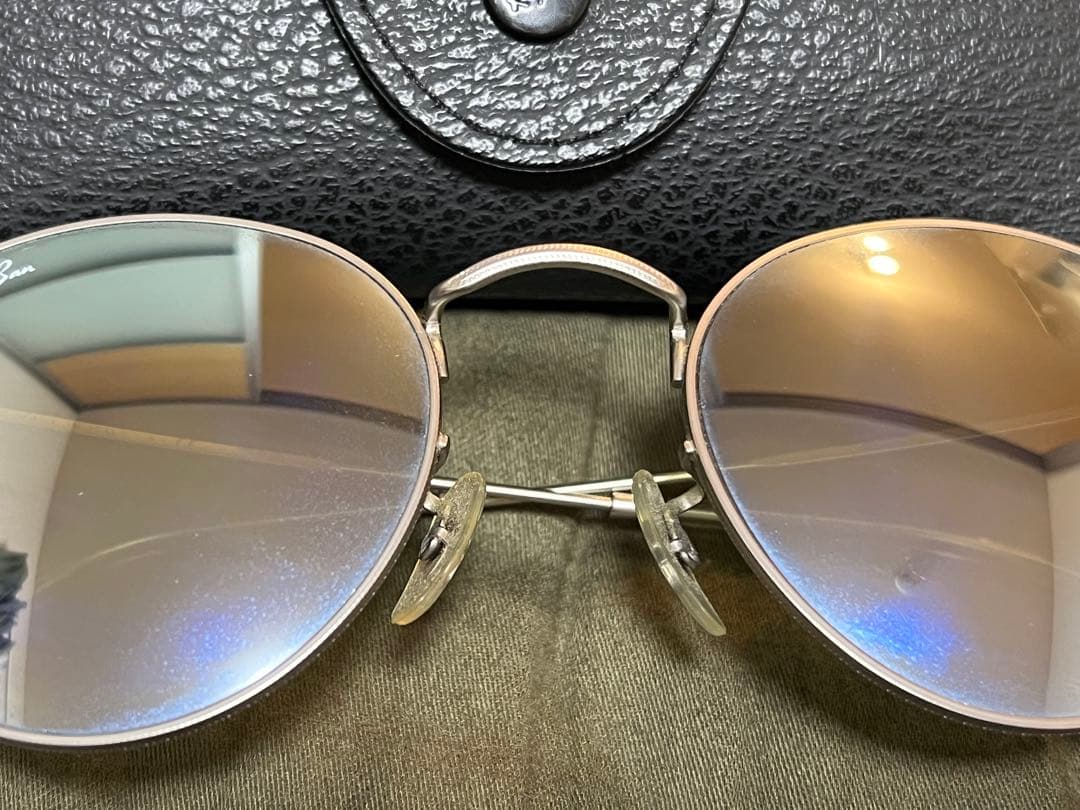 Ray-Ban ラウンドメタルサングラス ケース付き