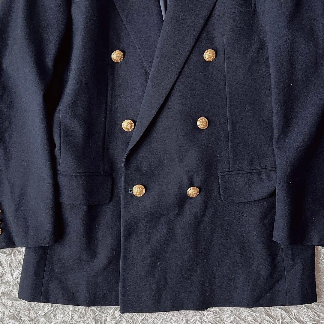 Bill Blass ビルブラス 紺ブレ 金ボタン ダブルジャケット ウール