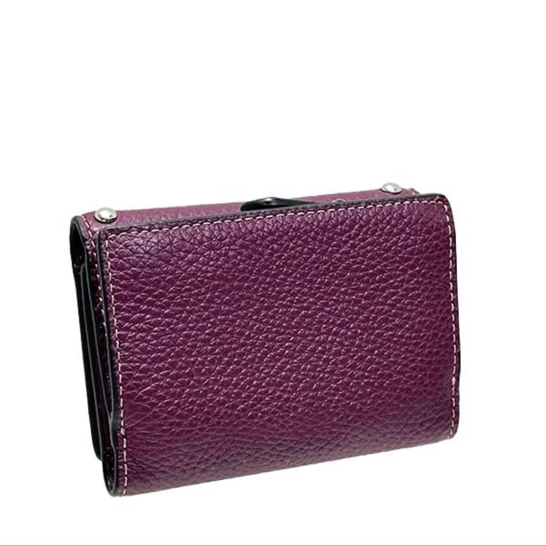 コーチ COACH 三つ折り財布 レザー ウォレット・リベット ディープベリー
