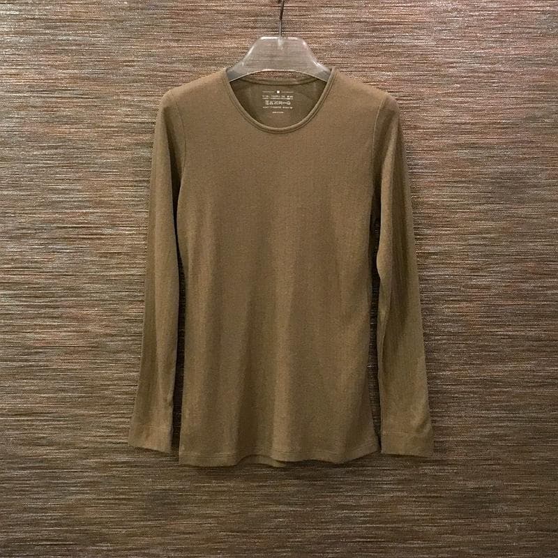 TAKEFU 癒布(ゆふ) 長袖クルーネック・レディース、ブラウン、M〜L 1枚