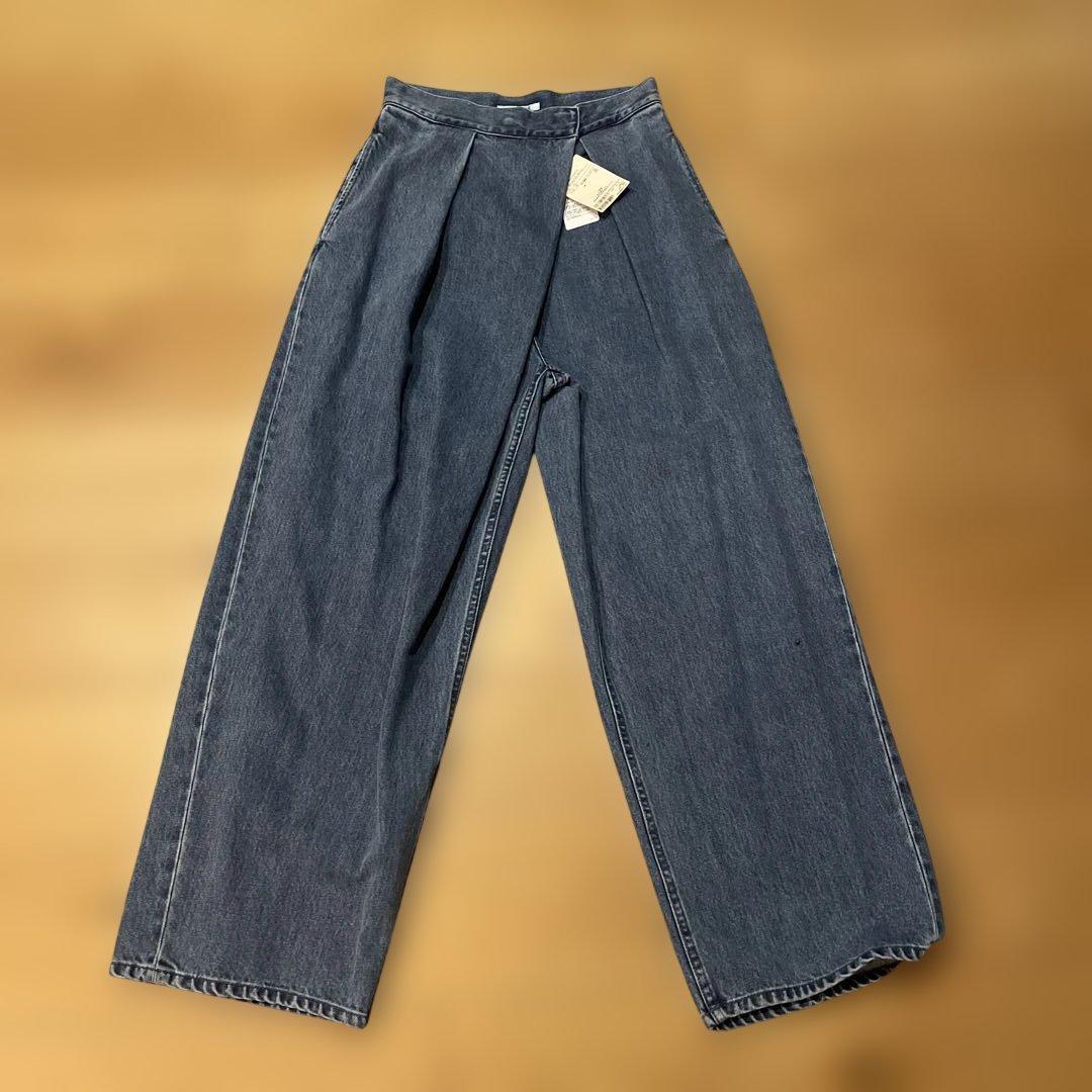 正規品ウィムガゼット　ラップデニムパンツ　ブルー　38